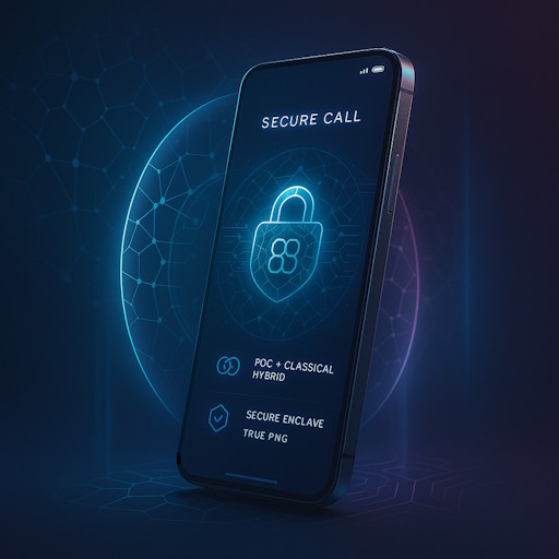 Quantum-Secure Phone concept with encrypted link visualization